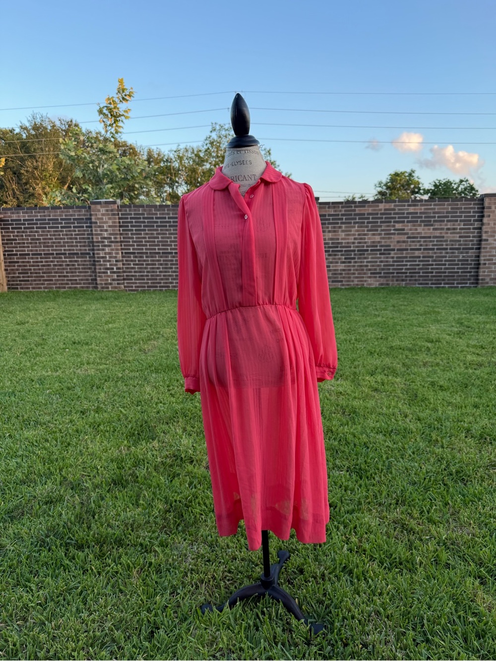Vintage Heury Lee Sheer Midi Dress